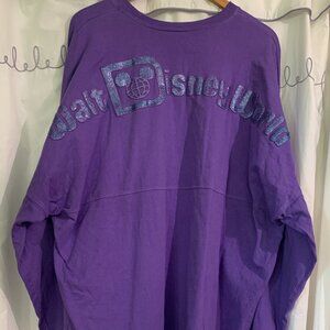 Walt Disney World Spirit Jersey Purple Potion Glitter Sparkly Long Sleeve XL